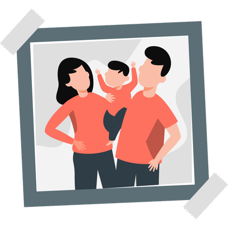 Family picture frame  Illustration