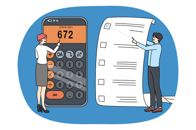 Family planning budget on calculator  Illustration