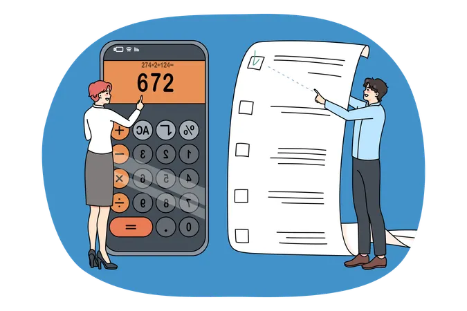 Family planning budget on calculator  Illustration