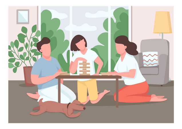 Family play board game Illustration
