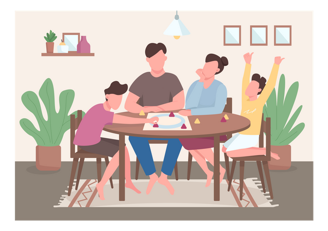 Family play board game  Illustration