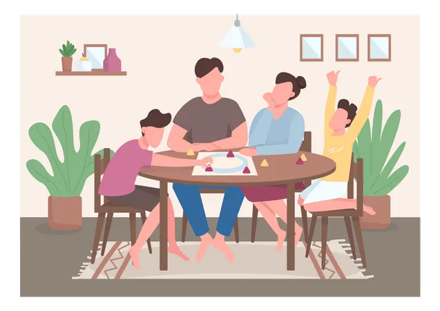 Family play board game  Illustration