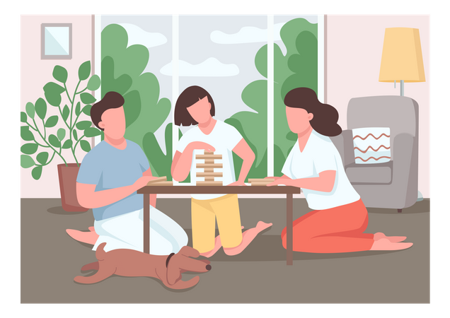 Family play board game  Illustration