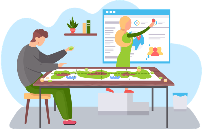 Family  playing board game  Illustration