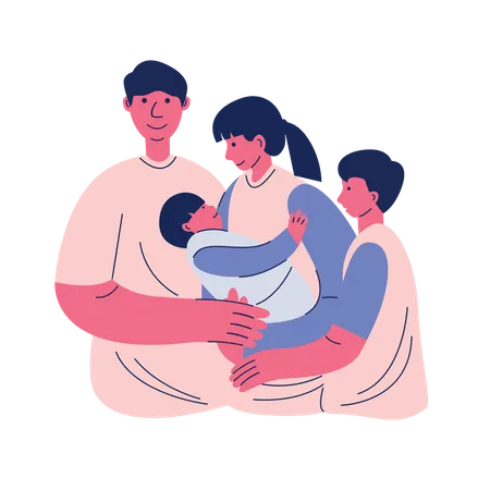 Protect Family Character Illustration