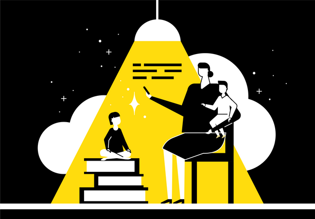 Family reading  Illustration