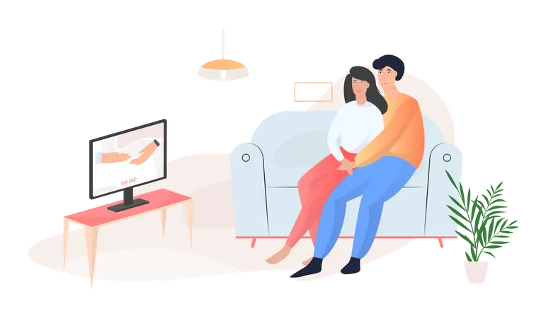 Family relaxing at home  Illustration
