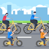 family bicycle illustration free download