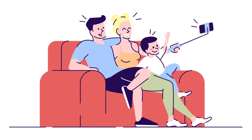 Family Selfie  Illustration