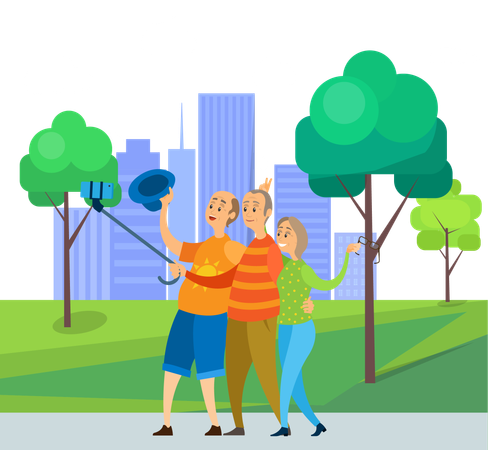 Family selfie  Illustration