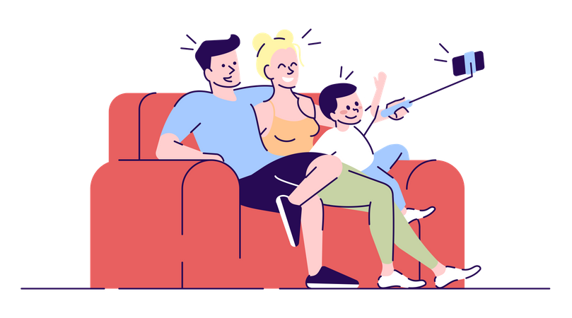 Family Selfie  Illustration