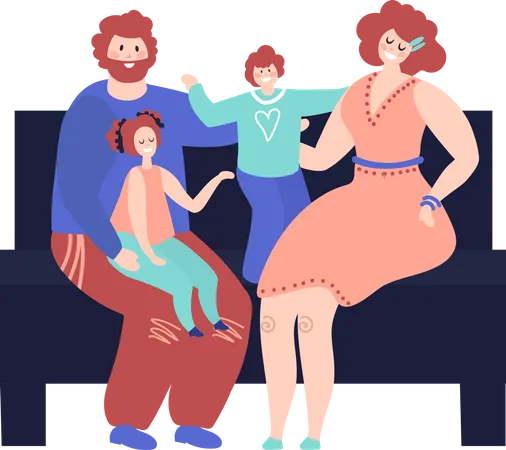 Family spend time together  Illustration