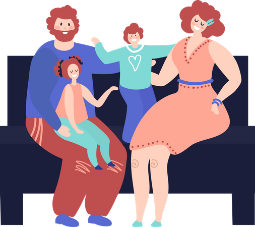 Family spend time together  Illustration