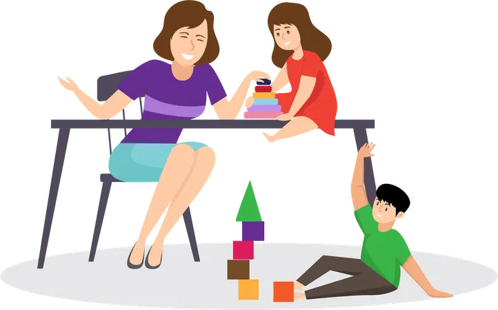 Family spending quality time  Illustration