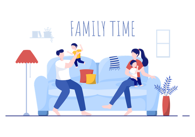 Family Spending Time Illustration
