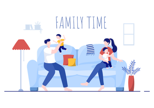 Family Spending Time  Illustration