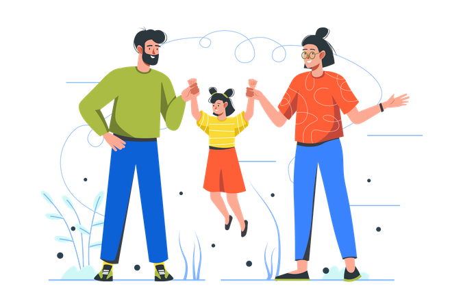 Family Spending Time Together  Illustration