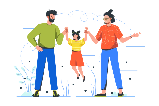 Family Spending Time Together  Illustration