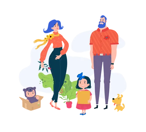 Family spending time together  Illustration