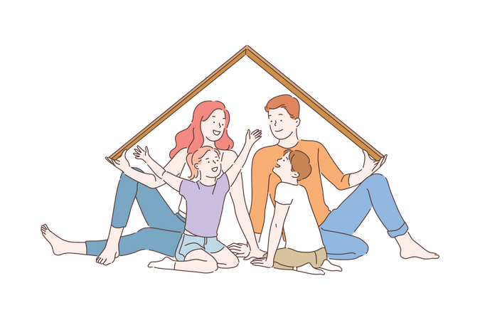 Family spending time together  Illustration