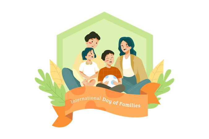 Family spending time together  Illustration