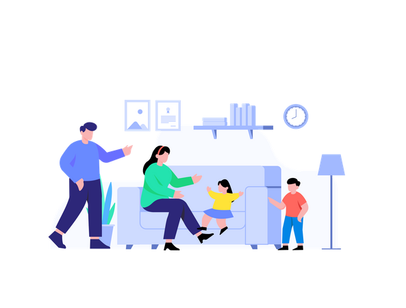 Family spending time together  Illustration