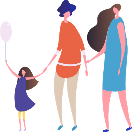 Family spending time together  Illustration
