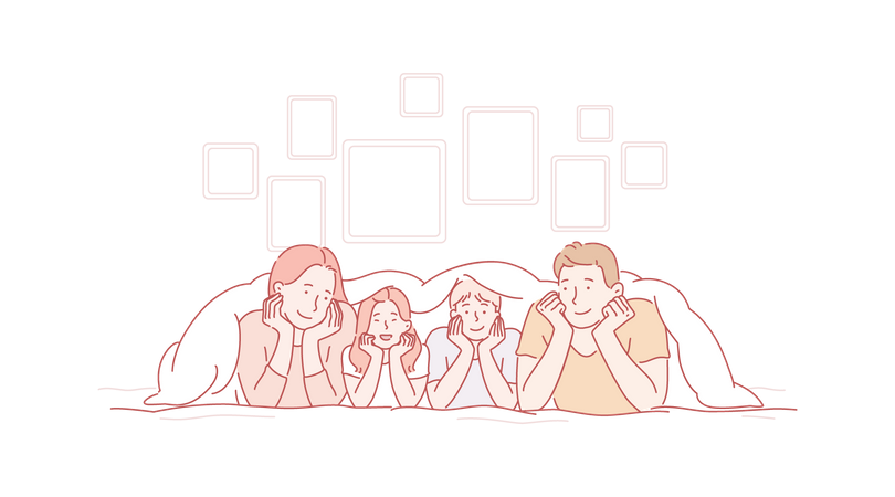 Family spending time together  Illustration