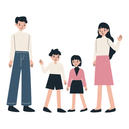 Family standing together  Ilustração