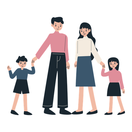 Family standing together  Illustration