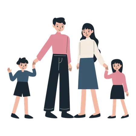 Family standing together  Ilustração
