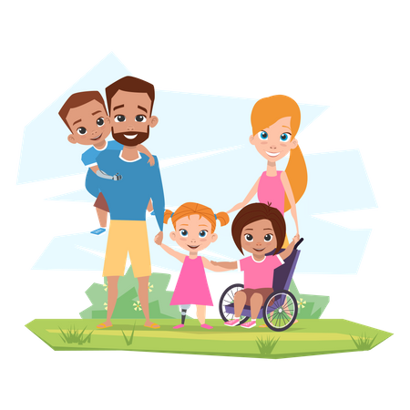 Family standing together Illustration