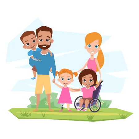 Family standing together Illustration