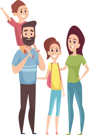 Family Hiking Couples With Kids Exploring Travellers Tourists Happy Adventure In Mountains Camping Vector Characters Adventure Tourism Family Outdoor Picnic And Activity Trekking Illustration Illustration