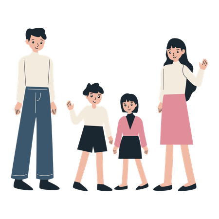 Family standing together  Illustration