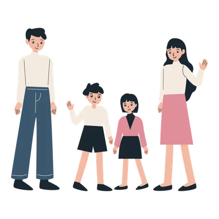 Family standing together  Illustration