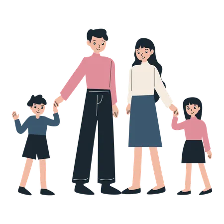 Family standing together  Illustration