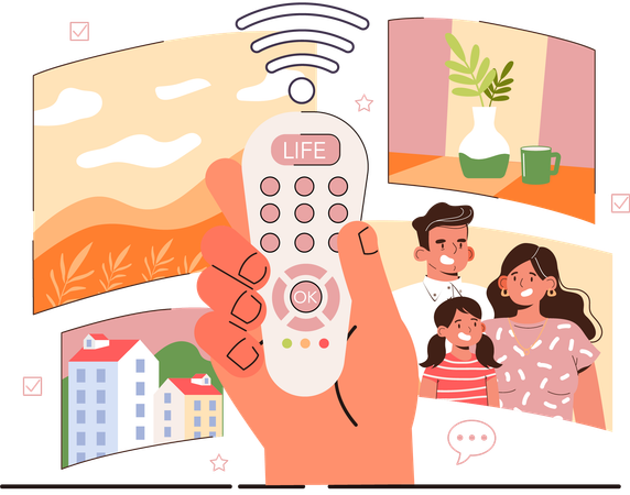 Family switches for life control  Illustration