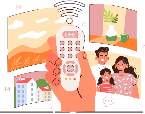 Family switches for life control  Illustration