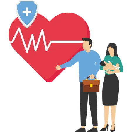 Family Health Insurance Flat Vector Concept Parents With Child Taking Policy From Agent Or Insurance Company Manager Life Safety And Medical Care Guarantee Illustration