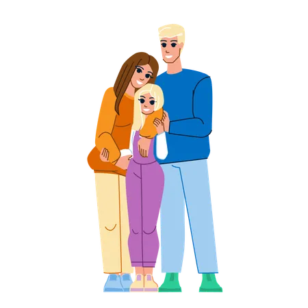 Family With Teenagers Vector Girl Together Female Teenage Mother Teenager Happy Parent Daughter Father Teen Caucasian Indoors Family With Teenagers Character People Flat Cartoon Illustration Illustration