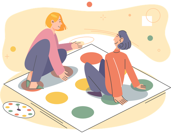 Family time centered around playing games strengthens family bond and creates lasting traditions  Illustration
