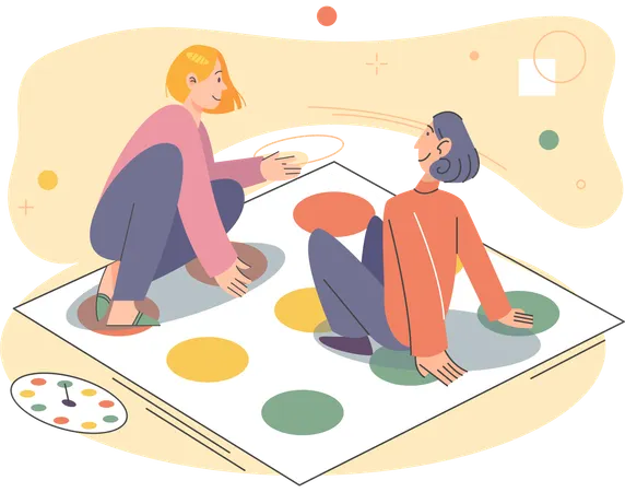 Family time centered around playing games strengthens family bond and creates lasting traditions  Illustration