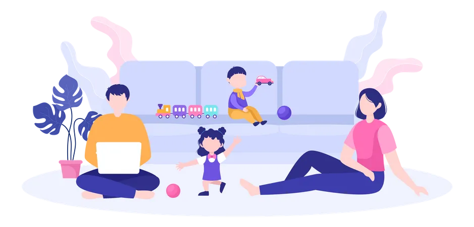 Family Time  Illustration