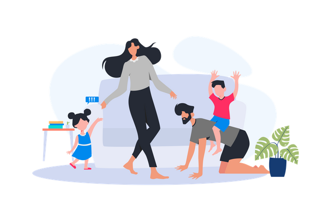 Family Time  Illustration