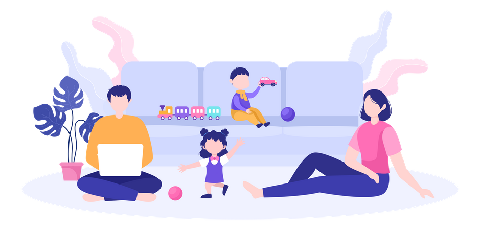 Family Time  Illustration