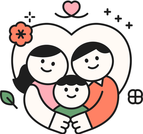 Family together  Illustration