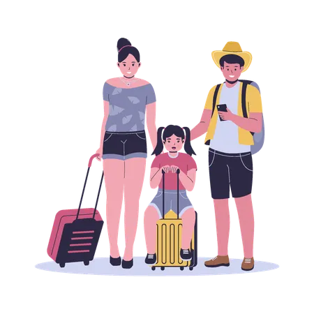 Family Travel Illustration Concept Vector Flat Illustration Illustration