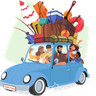 illustration family traveling