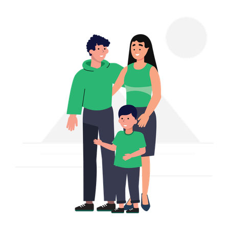 Family Travelling together  Illustration